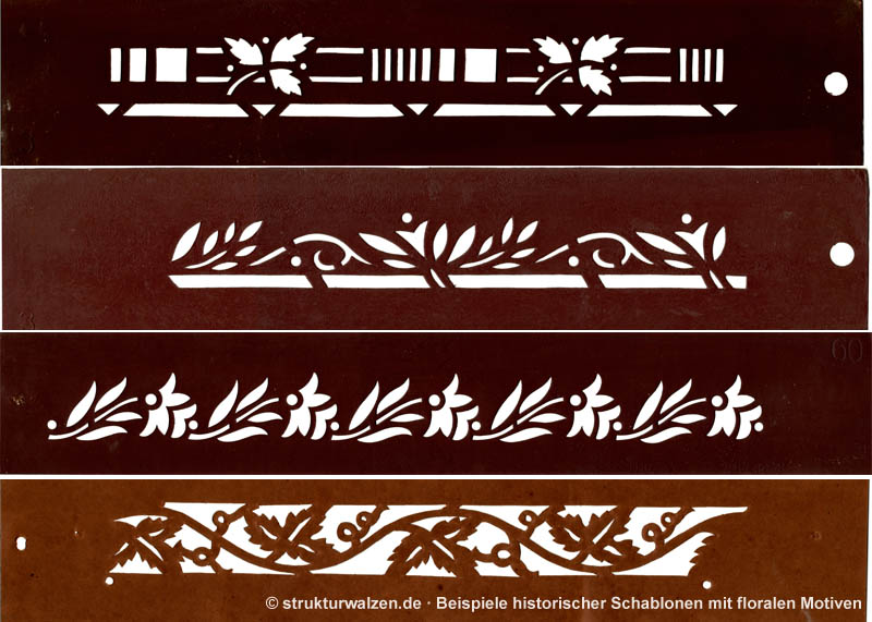 Historische florale Schablonen-Muster Beispiele