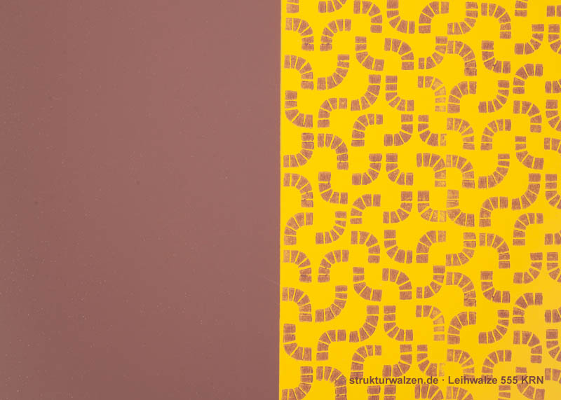 Rohrverbinder Muster im Stil der 70er Jahre in Braun und Gelb